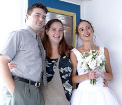 Sue with brother Michael and sister Eliza