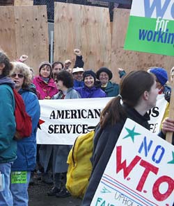 Bellingham Quakers at the WTO rally in Seattle